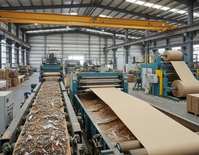 Fábrica de liners de papel kraft reciclado