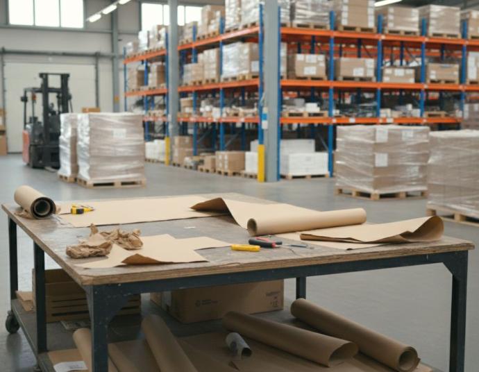 Rollo de papel kraft como envoltorio